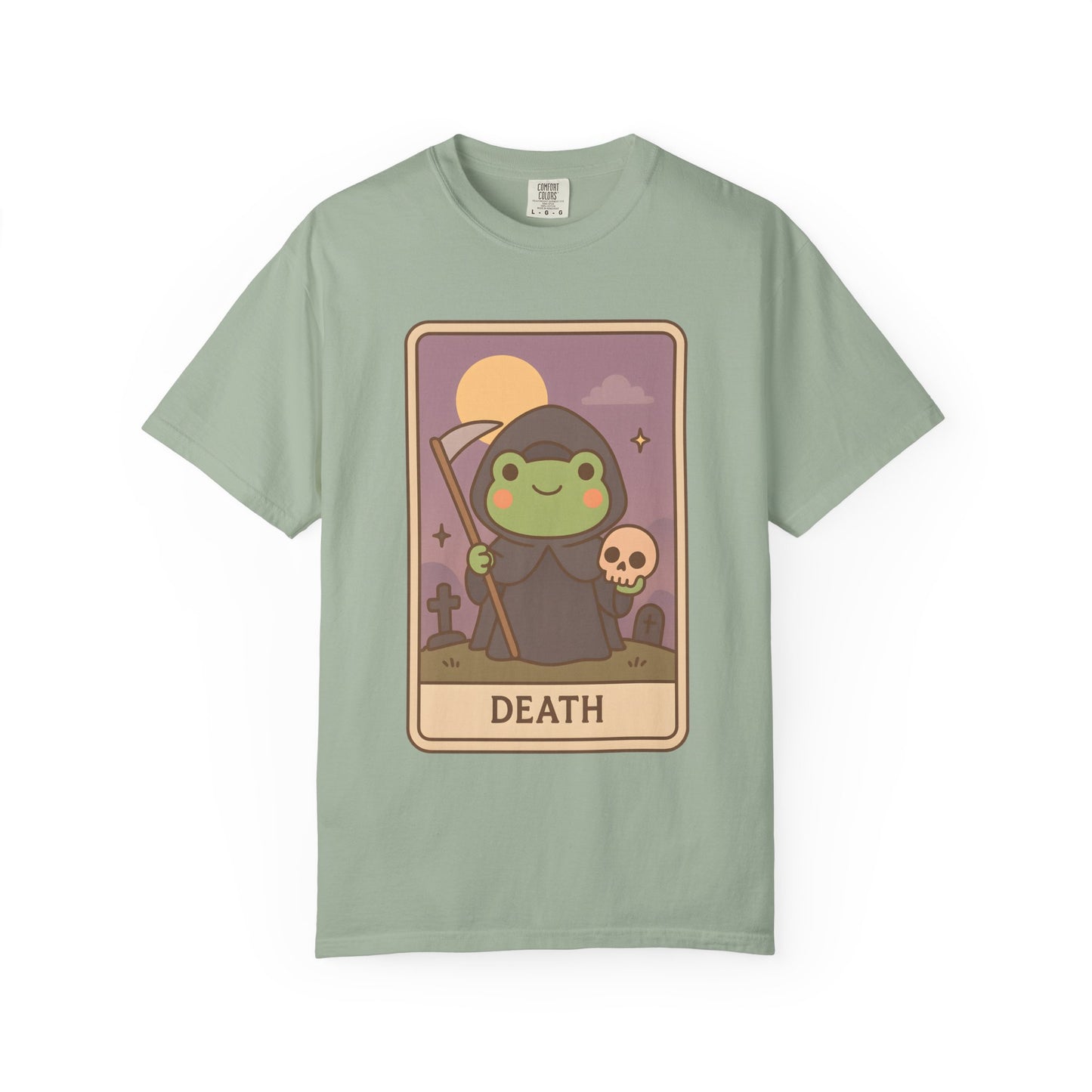 Unisex Garment-Dyed T-Shirt | Adorable Graphic T-shirt | Tarotoads! - “Death"