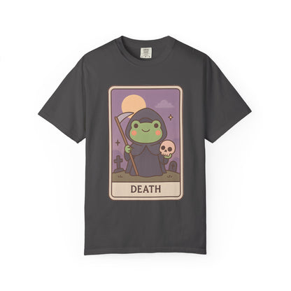 Cute Tarotoads "Death" Unisex T-Shirt | Great for Halloween, Warm And Cozy, Great Gift Idea, Astrology Apparel, Unique Tarot Graphic T-Shirt, Good For Cold Weather