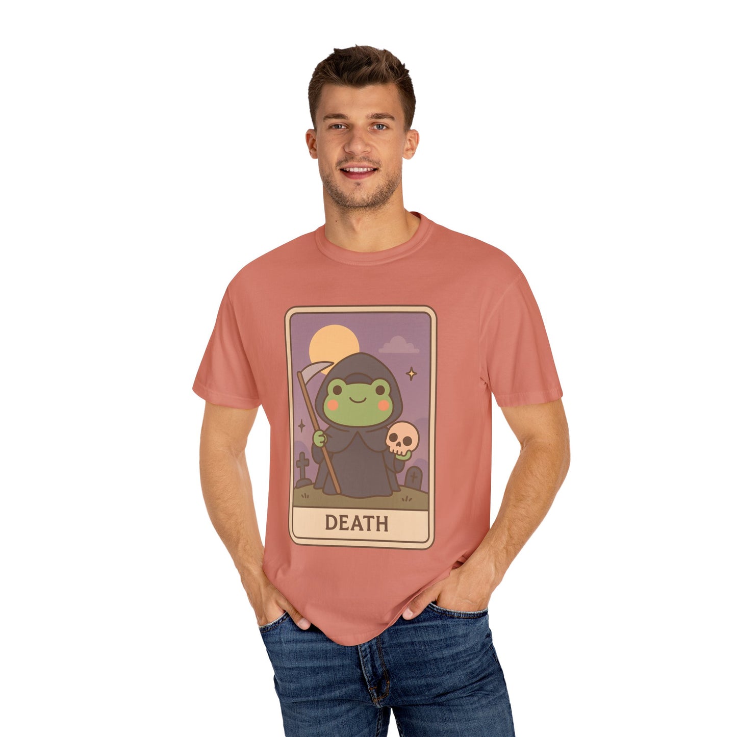 Unisex Garment-Dyed T-Shirt | Adorable Graphic T-shirt | Tarotoads! - “Death"