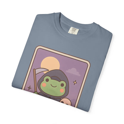 Cute Tarotoads "Death" Unisex T-Shirt | Great for Halloween, Warm And Cozy, Great Gift Idea, Astrology Apparel, Unique Tarot Graphic T-Shirt, Good For Cold Weather
