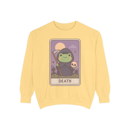 Cozy Tarotoads "Death" Unisex Sweatshirt | Astrology Apparel, Perfect for Halloween, Gift for Friends Family, Great For Frog and Tarot Lovers, Great For Cold Weather