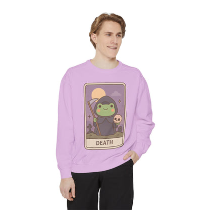 Cozy Tarotoads "Death" Unisex Sweatshirt | Astrology Apparel, Perfect for Halloween, Gift for Friends Family, Great For Frog and Tarot Lovers, Great For Cold Weather