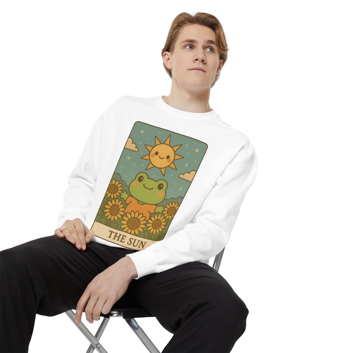 Cozy Tarotoads! "The Sun" Unisex Sweatshirt | Happy Frog Sun Sweatshirt, Unisex Pullover, Cozy Gift, Nature Lovers Apparel, Warm Fashion, Thoughtful Present