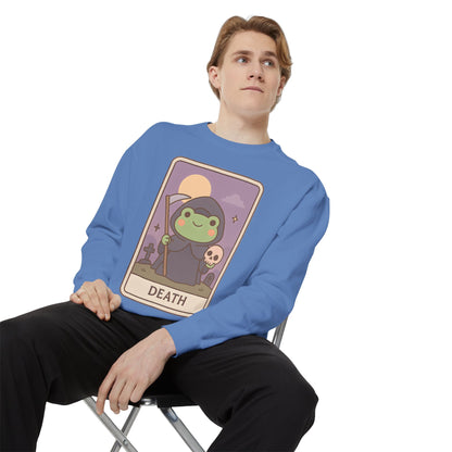 Cozy Tarotoads "Death" Unisex Sweatshirt | Astrology Apparel, Perfect for Halloween, Gift for Friends Family, Great For Frog and Tarot Lovers, Great For Cold Weather