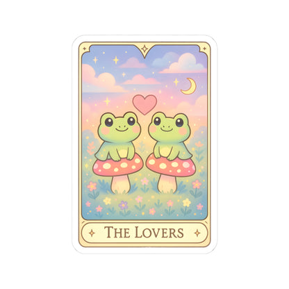 Adorable Tarotoads! "The Lovers" Kiss-Cut Stickers | Cute Couple Decals, Whimsical Wall Decor, Gifts for Friends, Love Theme Accessories