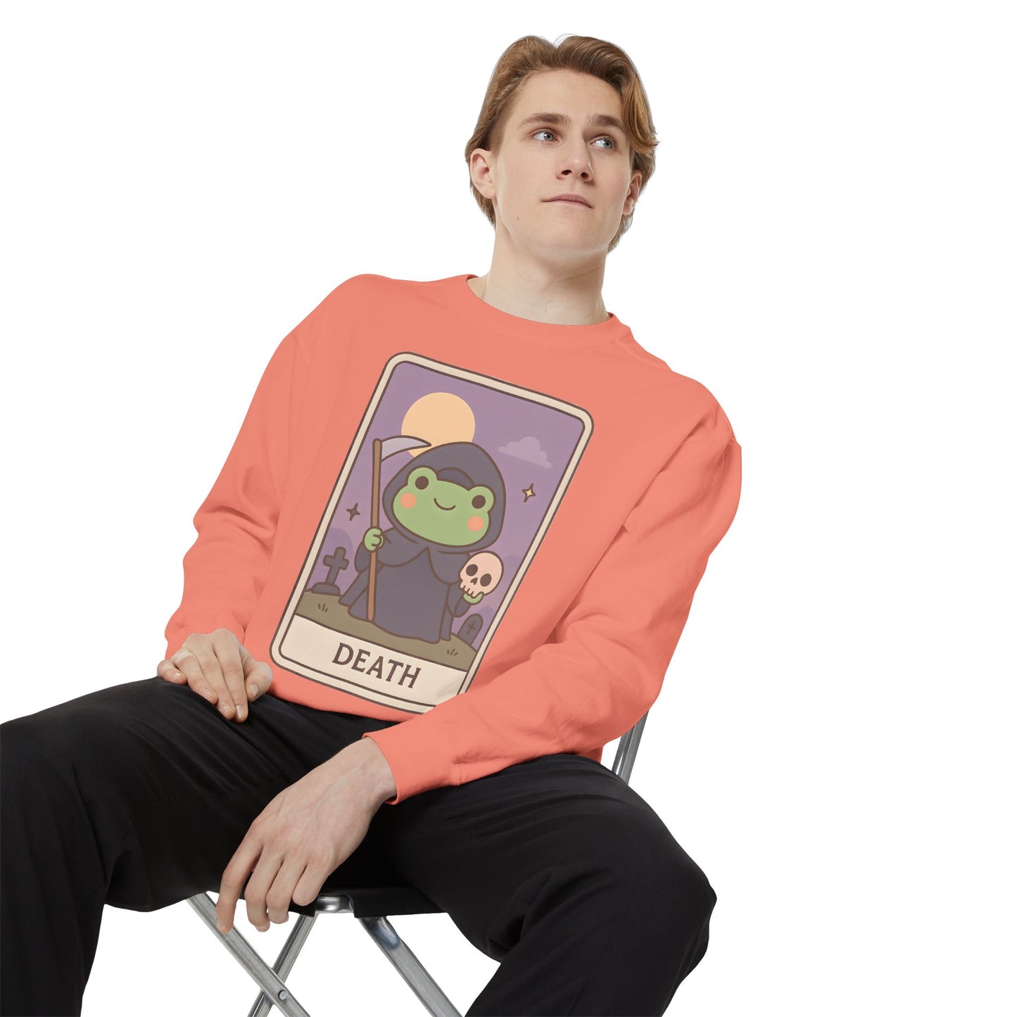 Cozy Tarotoads "Death" Unisex Sweatshirt | Astrology Apparel, Perfect for Halloween, Gift for Friends Family, Great For Frog and Tarot Lovers, Great For Cold Weather