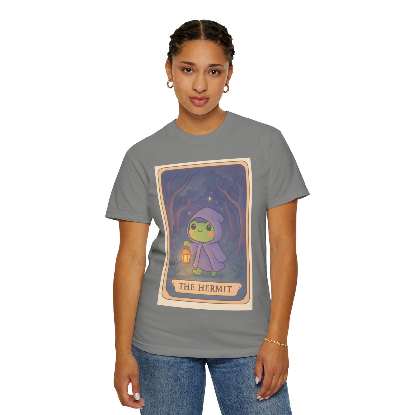 Unisex Garment-Dyed T-Shirt | Adorable Graphic T-shirt | Tarotoads! - “The Hermit"