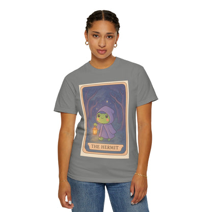 Unisex Garment-Dyed T-Shirt | Adorable Graphic T-shirt | Tarotoads! - “The Hermit"