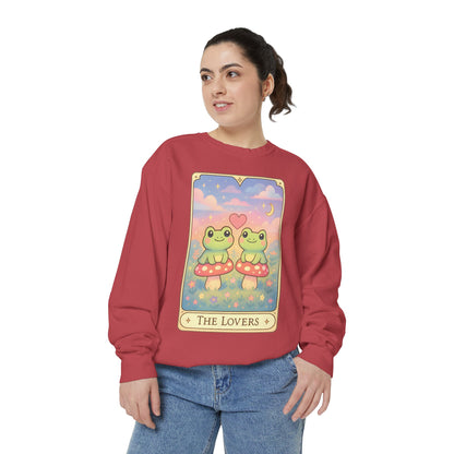 Cozy Tarotoads "The Lovers" Unisex Sweatshirt | Astrology Apparel, Perfect for Halloween, Gift for Friends Family, Great For Frog and Tarot Lovers, Great For Cold Weather