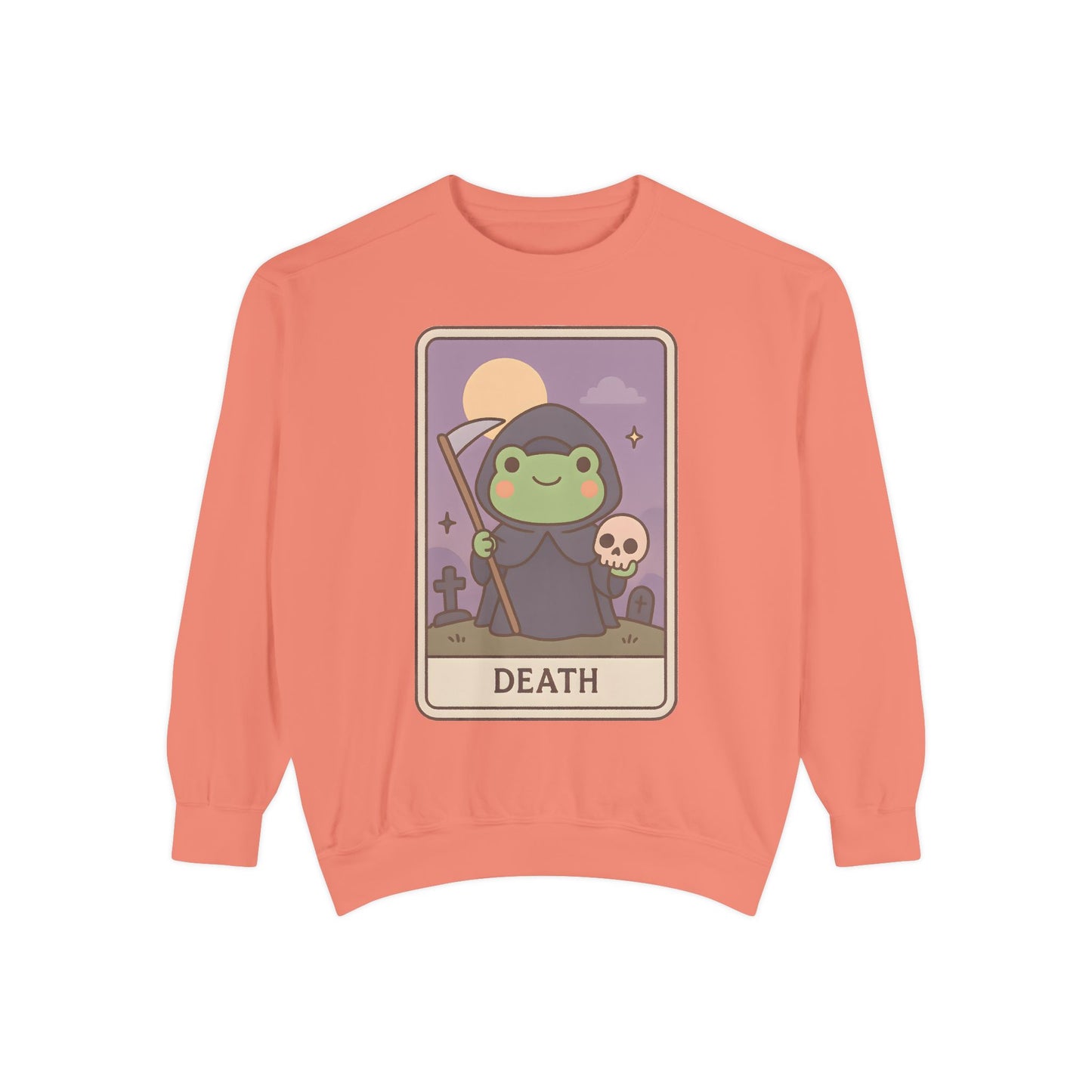Cozy Tarotoads "Death" Unisex Sweatshirt | Astrology Apparel, Perfect for Halloween, Gift for Friends Family, Great For Frog and Tarot Lovers, Great For Cold Weather