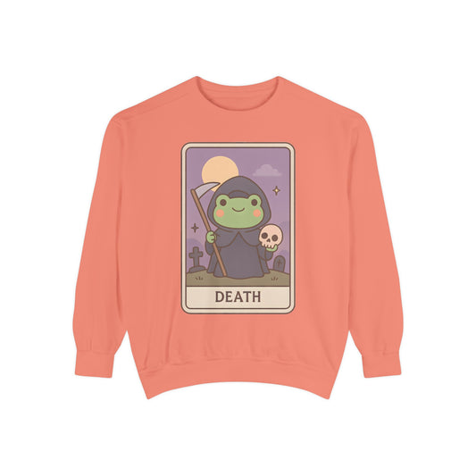 Cozy Tarotoads "Death" Unisex Sweatshirt | Astrology Apparel, Perfect for Halloween, Gift for Friends Family, Great For Frog and Tarot Lovers, Great For Cold Weather