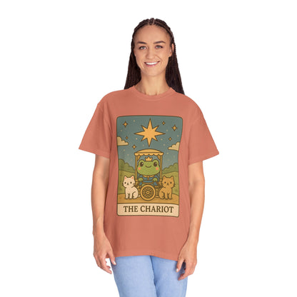Cute Tarotoads "The Chariot" Unisex T-Shirt | Great for Halloween, Warm And Cozy, Great Gift Idea, Astrology Apparel, Unique Tarot Graphic T-Shirt, Good For Cold Weather