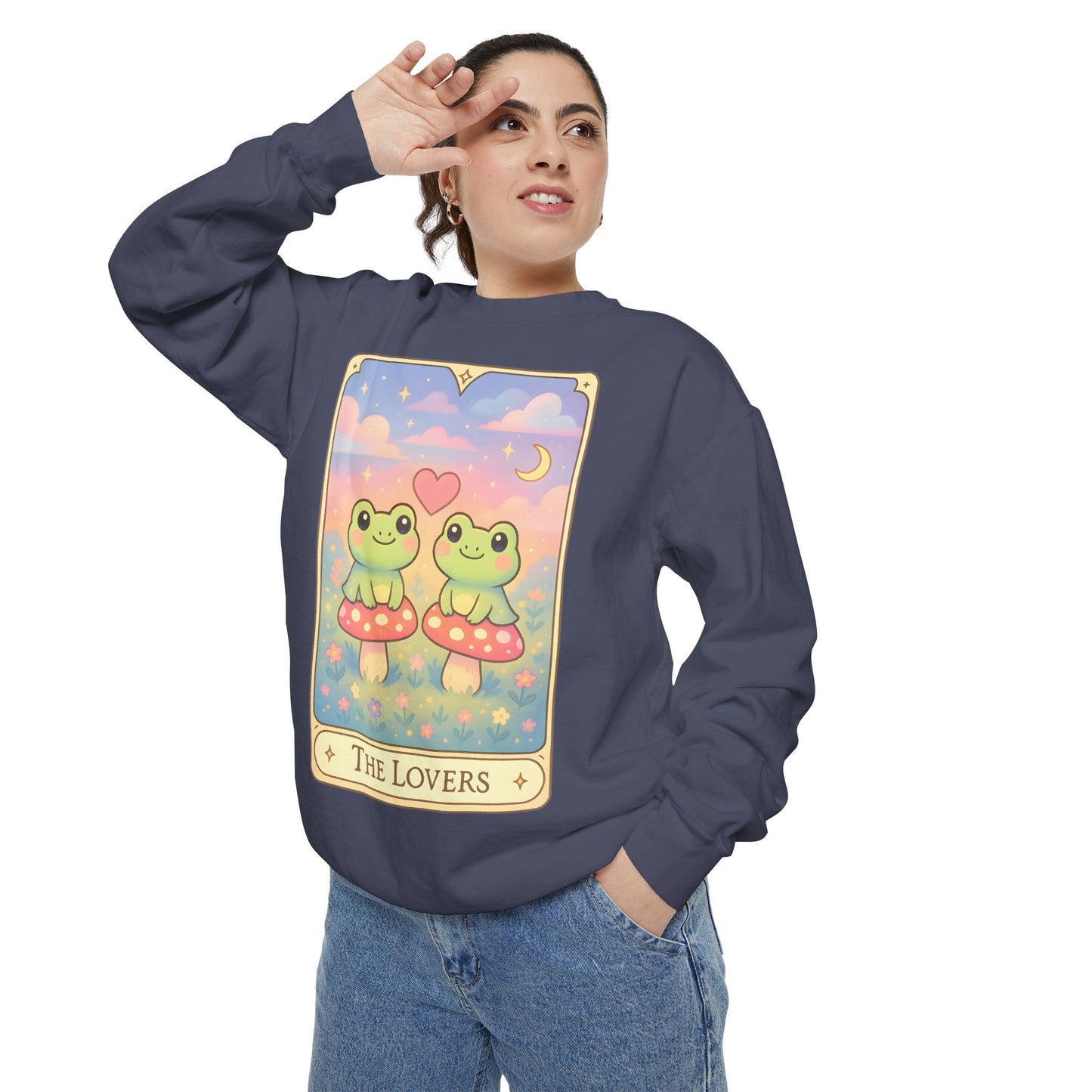 Cozy Tarotoads "The Lovers" Unisex Sweatshirt | Astrology Apparel, Perfect for Halloween, Gift for Friends Family, Great For Frog and Tarot Lovers, Great For Cold Weather