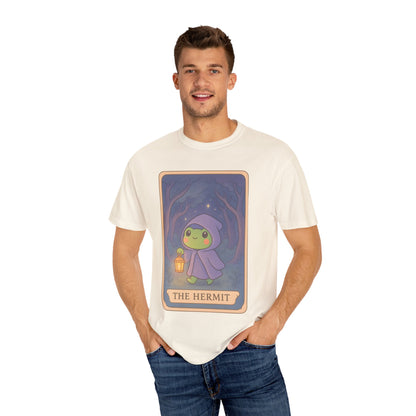 Cute Tarotoads "The Hermit" Unisex T-Shirt | Great for Halloween, Warm And Cozy, Great Gift Idea, Astrology Apparel, Unique Tarot Graphic T-Shirt, Good For Cold Weather