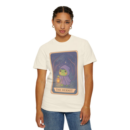 Cute Tarotoads "The Hermit" Unisex T-Shirt | Great for Halloween, Warm And Cozy, Great Gift Idea, Astrology Apparel, Unique Tarot Graphic T-Shirt, Good For Cold Weather