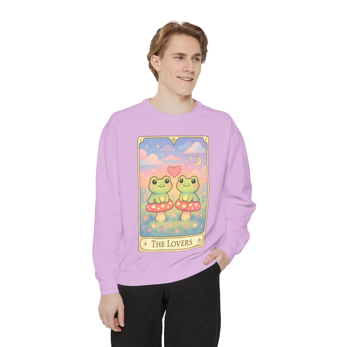 Cozy Tarotoads "The Lovers" Unisex Sweatshirt | Astrology Apparel, Perfect for Halloween, Gift for Friends Family, Great For Frog and Tarot Lovers, Great For Cold Weather