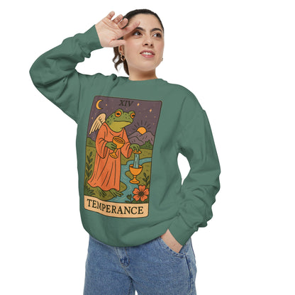 Cozy Tarotoads "Temperance" Unisex Sweatshirt | Adorable Casual Wear, Astrology Apparel, Unique Gift for Tarot Lovers