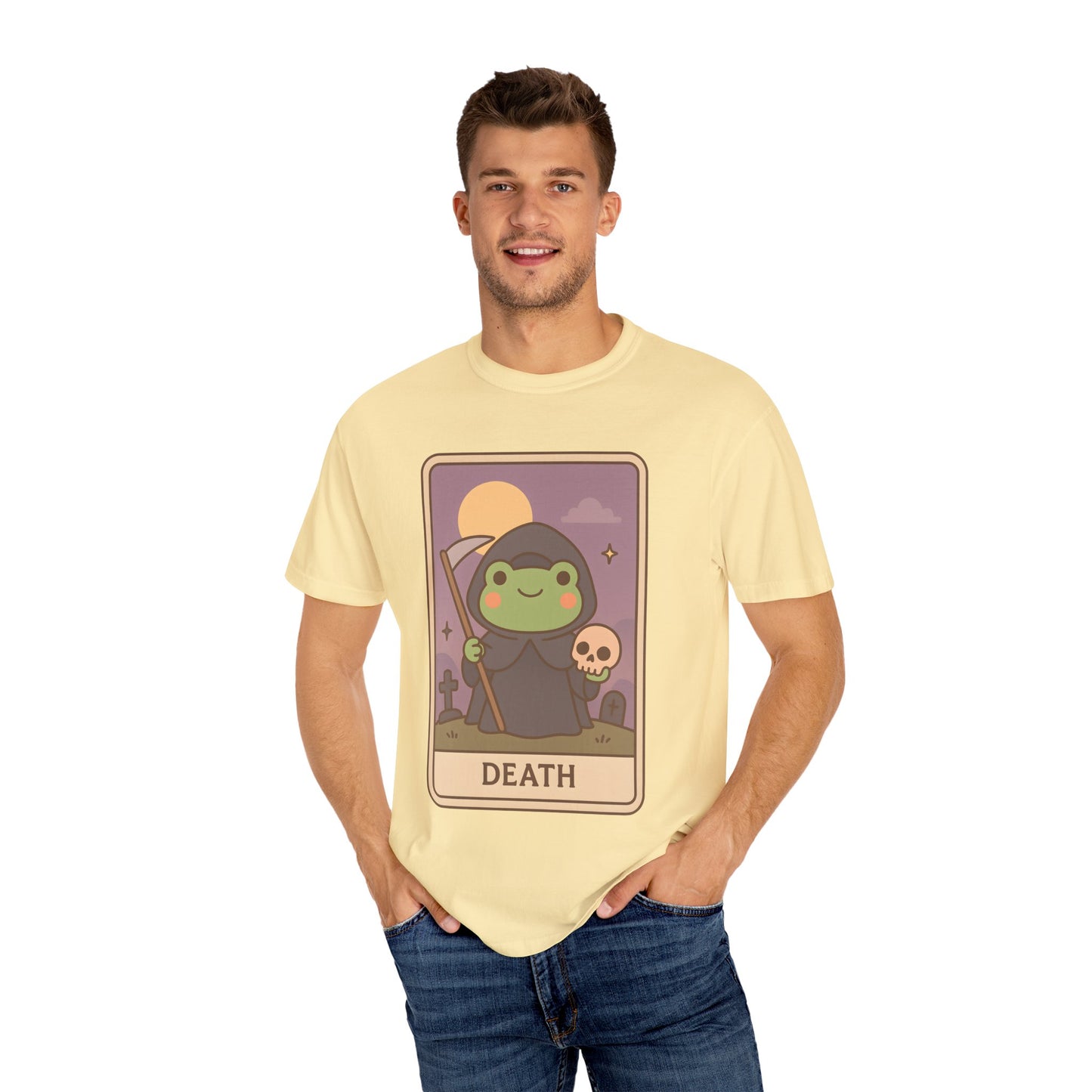 Unisex Garment-Dyed T-Shirt | Adorable Graphic T-shirt | Tarotoads! - “Death"