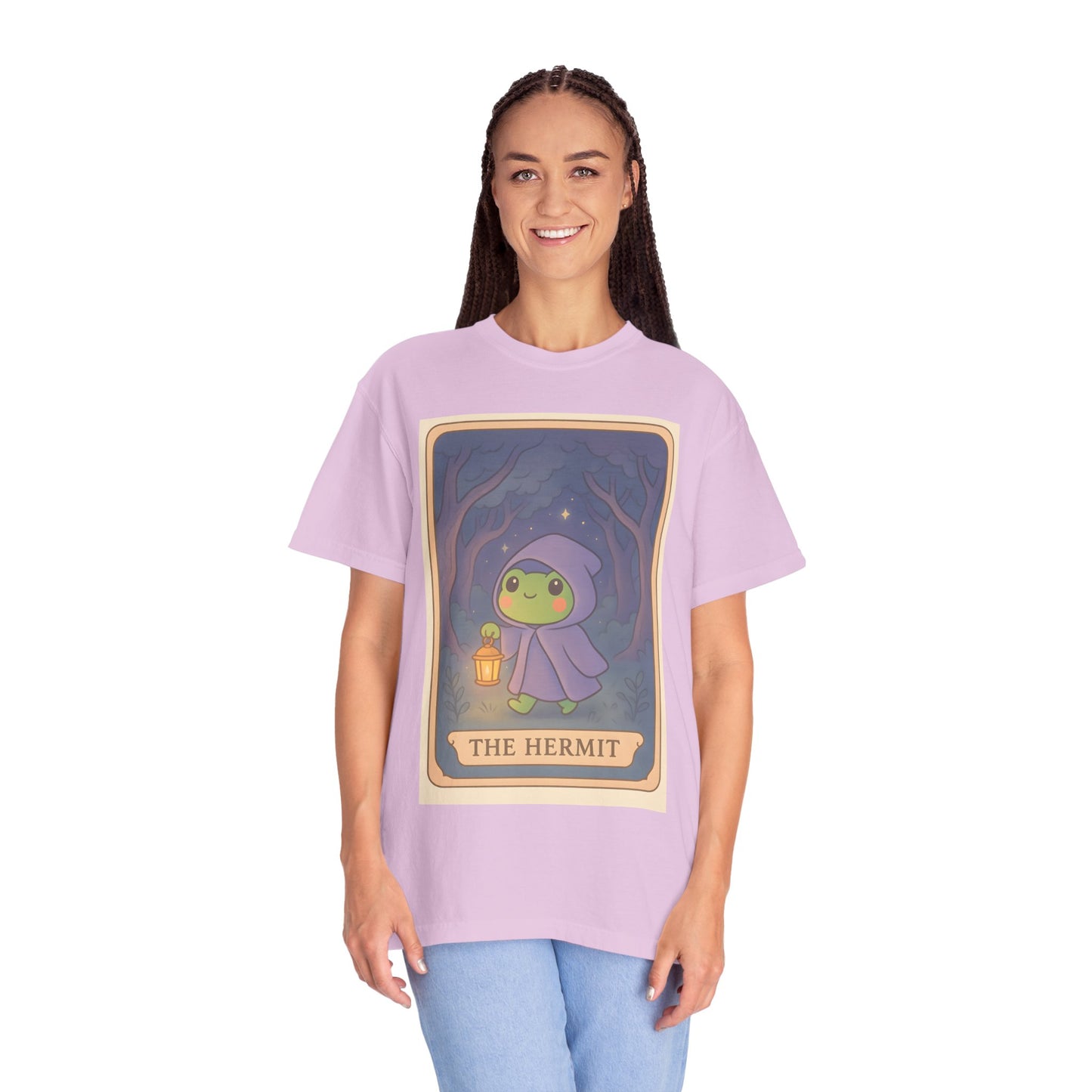 Unisex Garment-Dyed T-Shirt | Adorable Graphic T-shirt | Tarotoads! - “The Hermit"
