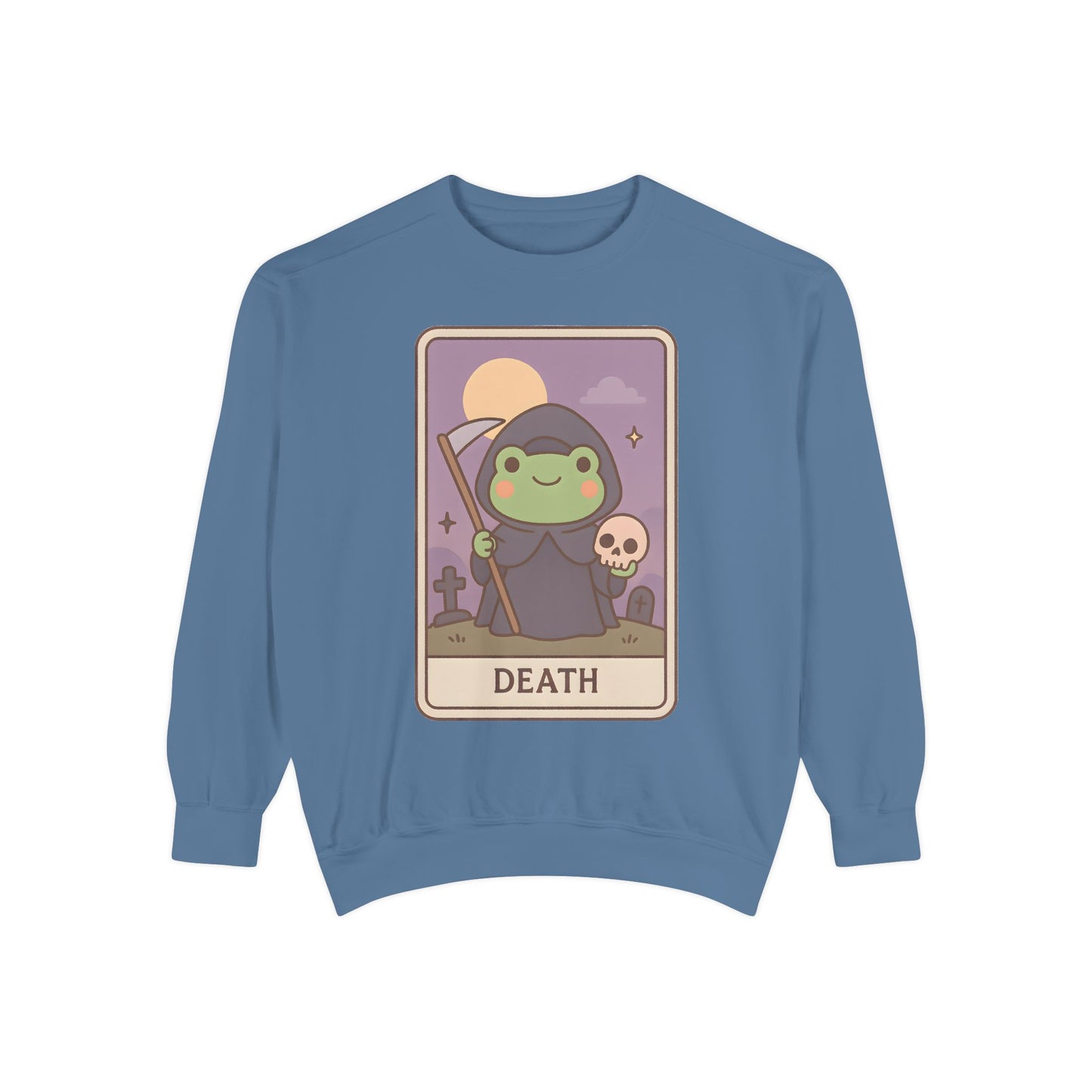 Cozy Tarotoads "Death" Unisex Sweatshirt | Astrology Apparel, Perfect for Halloween, Gift for Friends Family, Great For Frog and Tarot Lovers, Great For Cold Weather