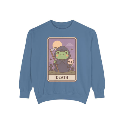 Cozy Tarotoads "Death" Unisex Sweatshirt | Astrology Apparel, Perfect for Halloween, Gift for Friends Family, Great For Frog and Tarot Lovers, Great For Cold Weather