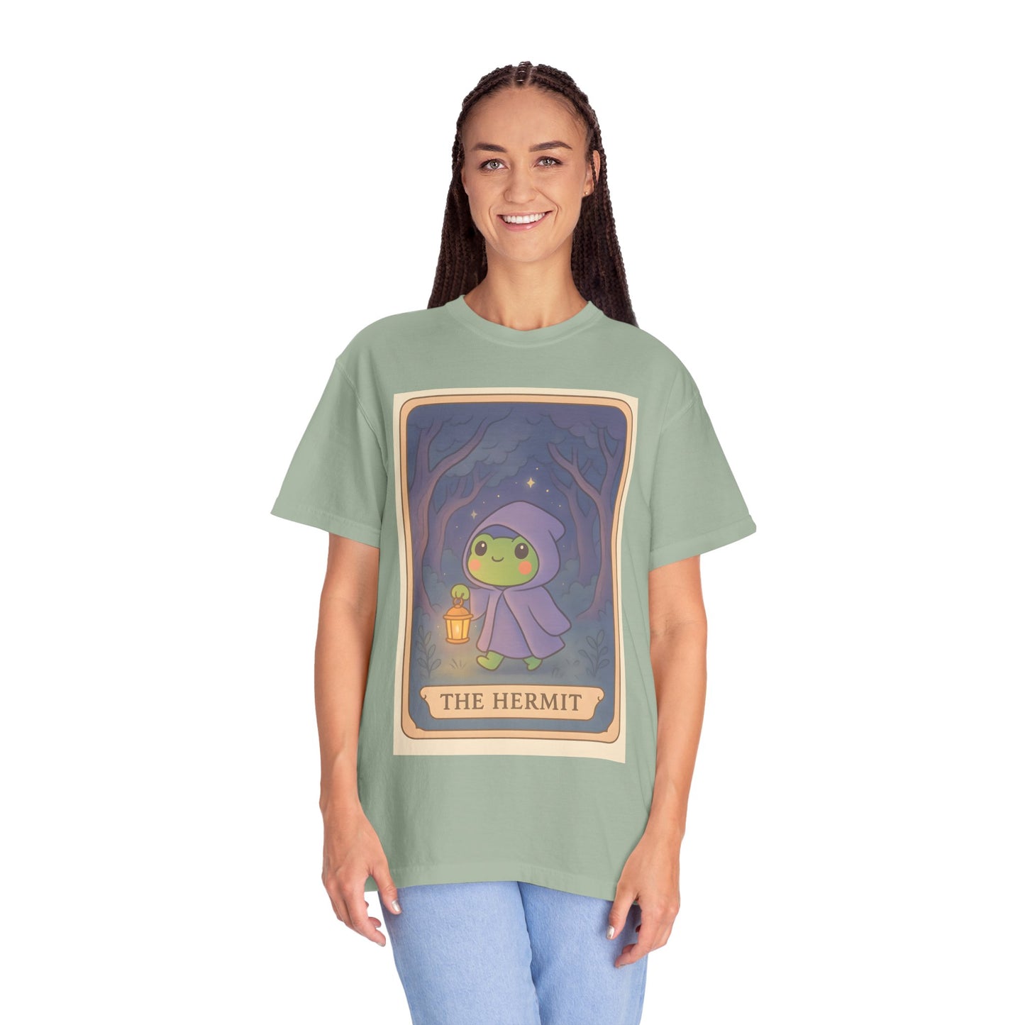 Unisex Garment-Dyed T-Shirt | Adorable Graphic T-shirt | Tarotoads! - “The Hermit"