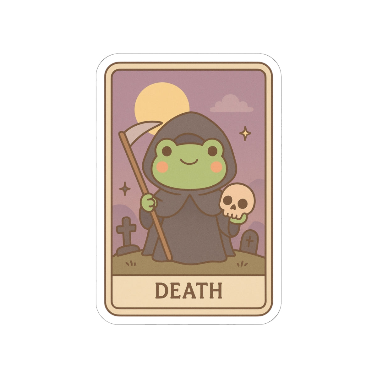 Cute Tarotoads! Frog Art - "Death" | Kiss-Cut Stickers