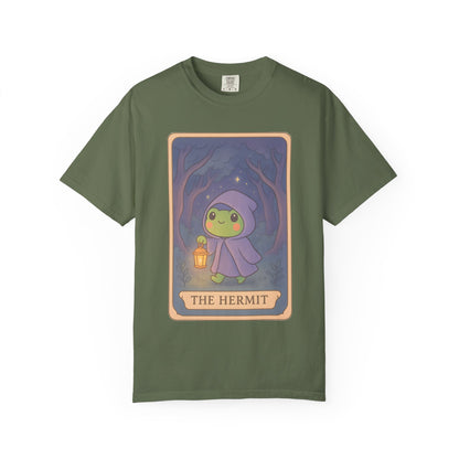 Cute Tarotoads "The Hermit" Unisex T-Shirt | Great for Halloween, Warm And Cozy, Great Gift Idea, Astrology Apparel, Unique Tarot Graphic T-Shirt, Good For Cold Weather