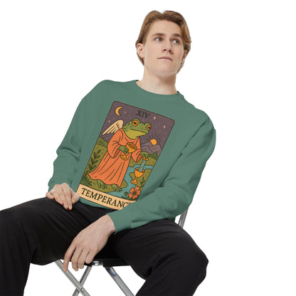 Cozy Tarotoads "Temperance" Unisex Sweatshirt | Adorable Casual Wear, Astrology Apparel, Unique Gift for Tarot Lovers