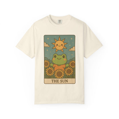 Cute Tarotoads "The Sun" Unisex T-Shirt | Great for Halloween, Warm And Cozy, Great Gift Idea, Astrology Apparel, Unique Tarot Graphic T-Shirt, Good For Cold Weather