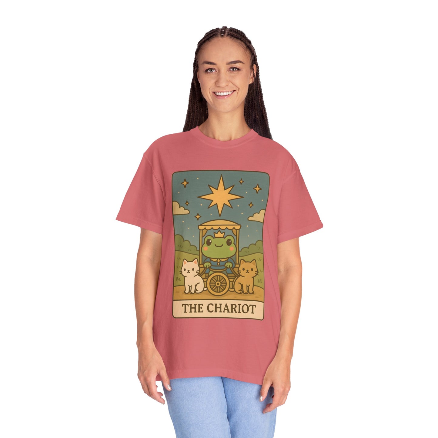 Cute Tarotoads "The Chariot" Unisex T-Shirt | Great for Halloween, Warm And Cozy, Great Gift Idea, Astrology Apparel, Unique Tarot Graphic T-Shirt, Good For Cold Weather