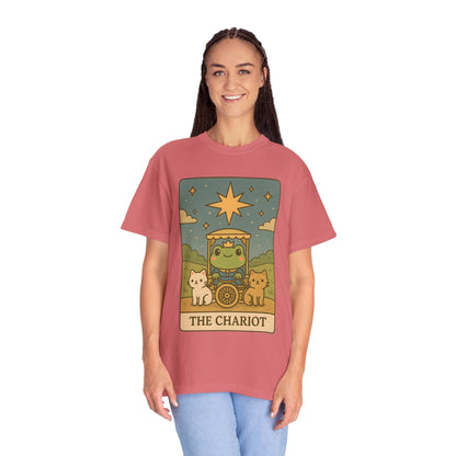 Cute Tarotoads "The Chariot" Unisex T-Shirt | Great for Halloween, Warm And Cozy, Great Gift Idea, Astrology Apparel, Unique Tarot Graphic T-Shirt, Good For Cold Weather