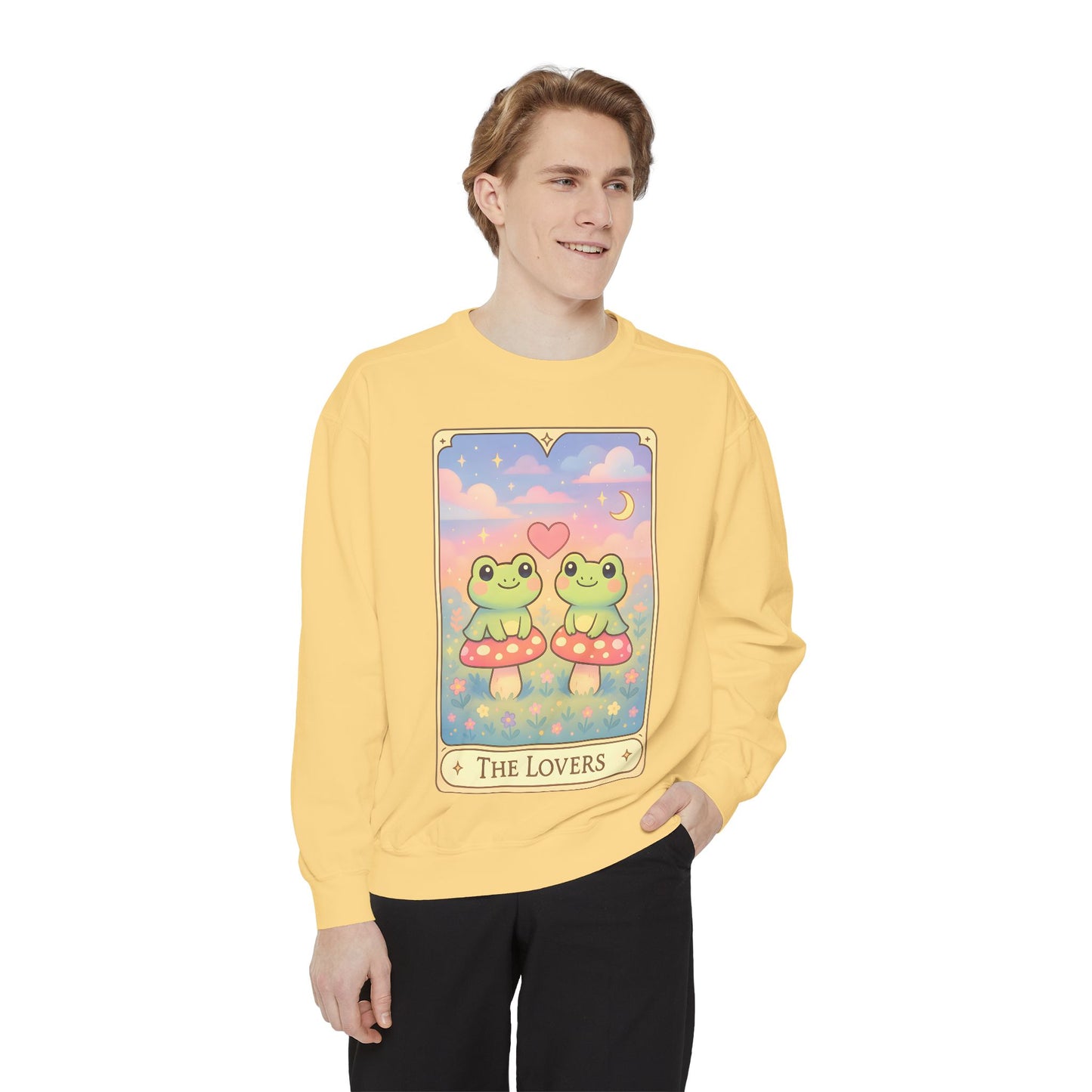 Cozy Tarotoads "The Lovers" Unisex Sweatshirt | Astrology Apparel, Perfect for Halloween, Gift for Friends Family, Great For Frog and Tarot Lovers, Great For Cold Weather