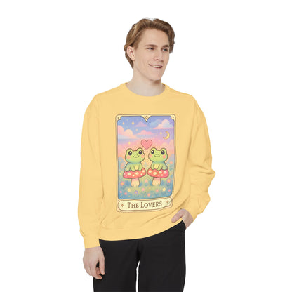 Cozy Tarotoads "The Lovers" Unisex Sweatshirt | Astrology Apparel, Perfect for Halloween, Gift for Friends Family, Great For Frog and Tarot Lovers, Great For Cold Weather