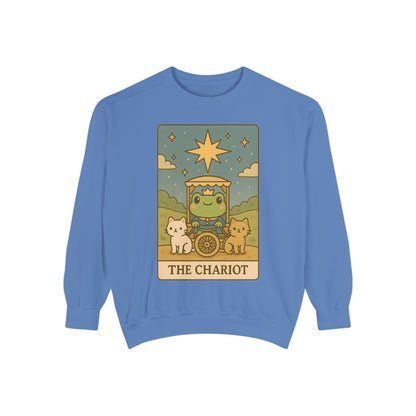 Cozy Tarotoads "The Chariot" Unisex Sweatshirt | Astrology Apparel, Perfect for Halloween, Gift for Friends Family, Great For Frog and Tarot Lovers, Great For Cold Weather