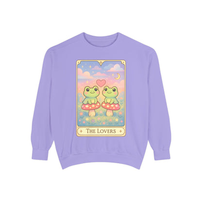 Cozy Tarotoads "The Lovers" Unisex Sweatshirt | Astrology Apparel, Perfect for Halloween, Gift for Friends Family, Great For Frog and Tarot Lovers, Great For Cold Weather