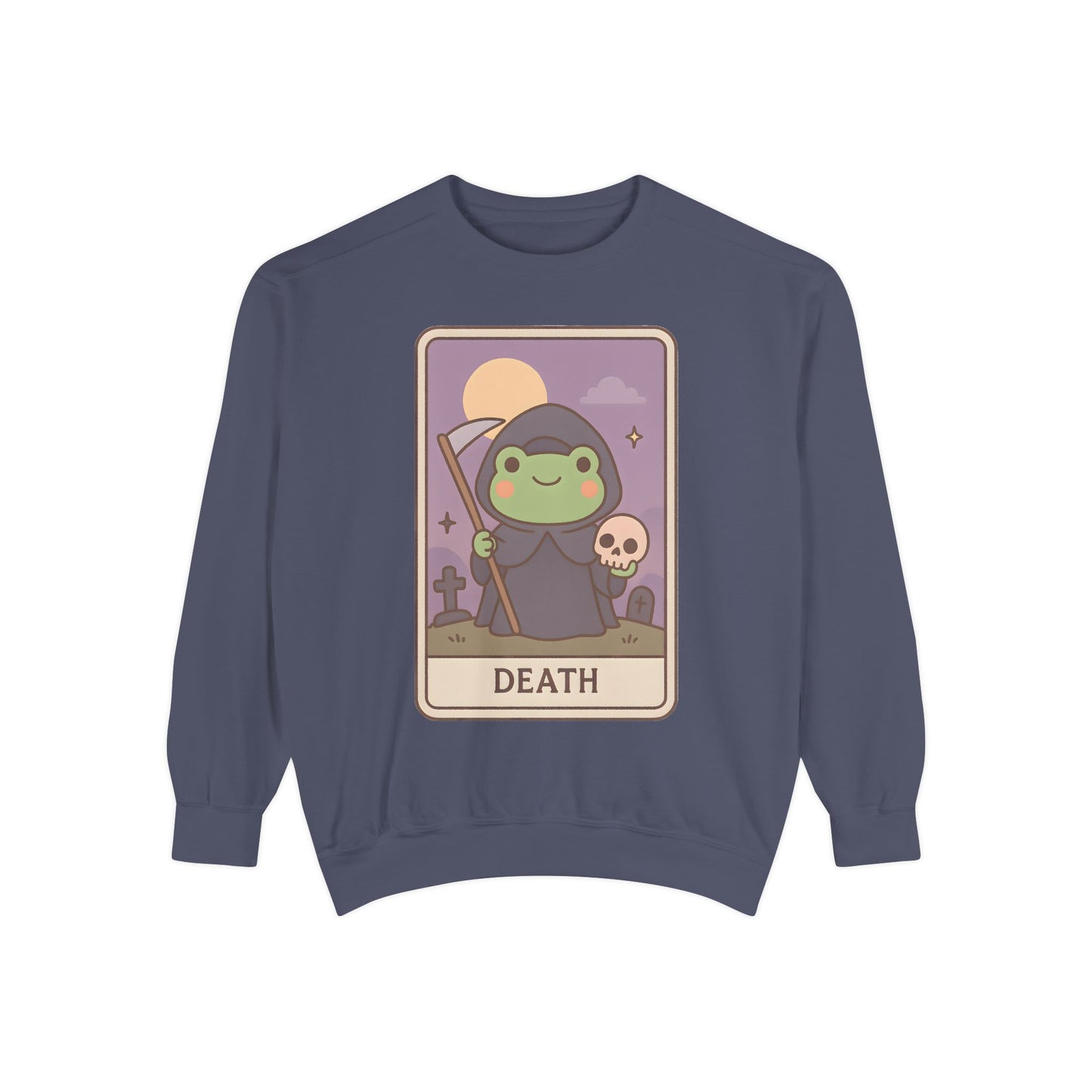 Cozy Tarotoads "Death" Unisex Sweatshirt | Astrology Apparel, Perfect for Halloween, Gift for Friends Family, Great For Frog and Tarot Lovers, Great For Cold Weather