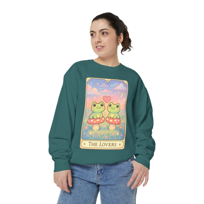 Cozy Tarotoads "The Lovers" Unisex Sweatshirt | Astrology Apparel, Perfect for Halloween, Gift for Friends Family, Great For Frog and Tarot Lovers, Great For Cold Weather