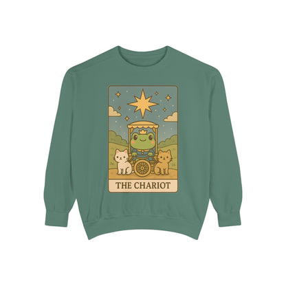 Cozy Tarotoads "The Chariot" Unisex Sweatshirt | Astrology Apparel, Perfect for Halloween, Gift for Friends Family, Great For Frog and Tarot Lovers, Great For Cold Weather