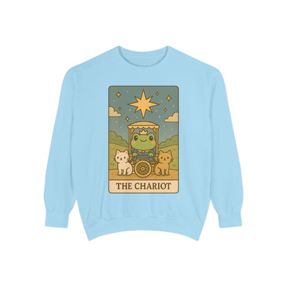 Cozy Tarotoads "The Chariot" Unisex Sweatshirt | Astrology Apparel, Perfect for Halloween, Gift for Friends Family, Great For Frog and Tarot Lovers, Great For Cold Weather