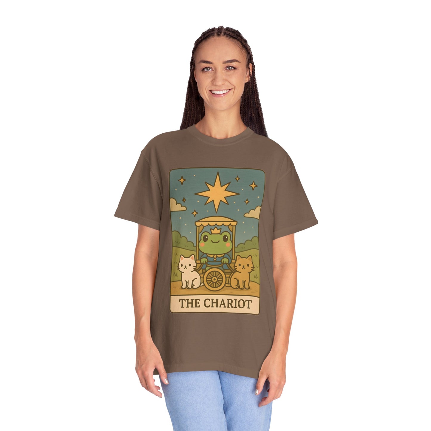 Cute Tarotoads "The Chariot" Unisex T-Shirt | Great for Halloween, Warm And Cozy, Great Gift Idea, Astrology Apparel, Unique Tarot Graphic T-Shirt, Good For Cold Weather