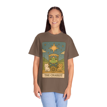 Cute Tarotoads "The Chariot" Unisex T-Shirt | Great for Halloween, Warm And Cozy, Great Gift Idea, Astrology Apparel, Unique Tarot Graphic T-Shirt, Good For Cold Weather