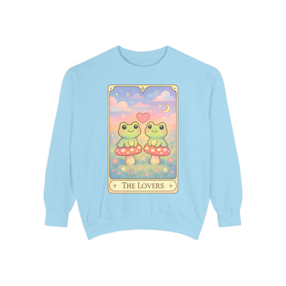 Cozy Tarotoads "The Lovers" Unisex Sweatshirt | Astrology Apparel, Perfect for Halloween, Gift for Friends Family, Great For Frog and Tarot Lovers, Great For Cold Weather