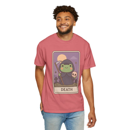 Cute Tarotoads "Death" Unisex T-Shirt | Great for Halloween, Warm And Cozy, Great Gift Idea, Astrology Apparel, Unique Tarot Graphic T-Shirt, Good For Cold Weather