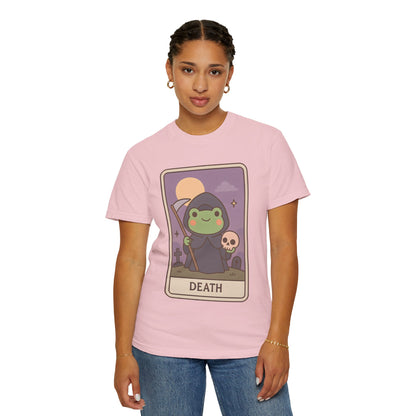 Cute Tarotoads "Death" Unisex T-Shirt | Great for Halloween, Warm And Cozy, Great Gift Idea, Astrology Apparel, Unique Tarot Graphic T-Shirt, Good For Cold Weather
