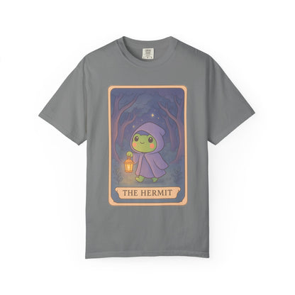 Cute Tarotoads "The Hermit" Unisex T-Shirt | Great for Halloween, Warm And Cozy, Great Gift Idea, Astrology Apparel, Unique Tarot Graphic T-Shirt, Good For Cold Weather