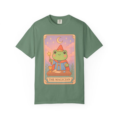 Unisex Garment-Dyed T-Shirt | Adorable Graphic T-shirt | Tarotoads! - “The Magician"