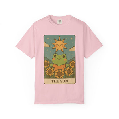 Cute Tarotoads "The Sun" Unisex T-Shirt | Great for Halloween, Warm And Cozy, Great Gift Idea, Astrology Apparel, Unique Tarot Graphic T-Shirt, Good For Cold Weather