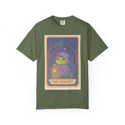 Unisex Garment-Dyed T-Shirt | Adorable Graphic T-shirt | Tarotoads! - “The Hermit"