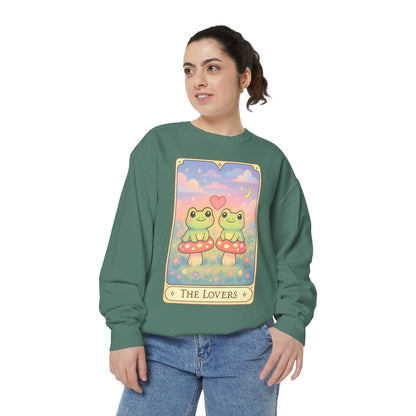 Cozy Tarotoads "The Lovers" Unisex Sweatshirt | Astrology Apparel, Perfect for Halloween, Gift for Friends Family, Great For Frog and Tarot Lovers, Great For Cold Weather